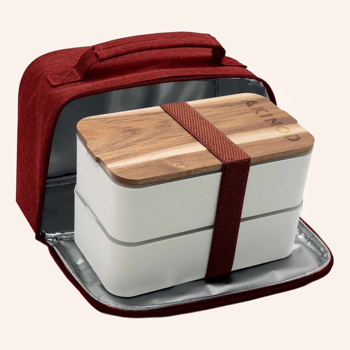 Bento + Lunch bag 11:58, Weiss / Terracotta