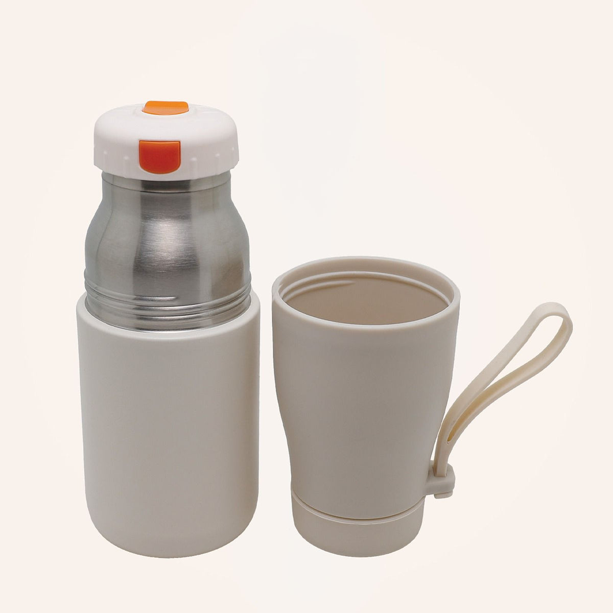 Doppelwandige Flasche 07:20, Beige