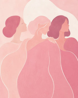 Pink-October-Aquarell, Frauen vereint