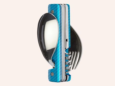 Multifonction Utensils 13:25, Lagoon blue aluminum