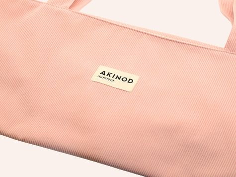 Totebag en velours côtelé rose