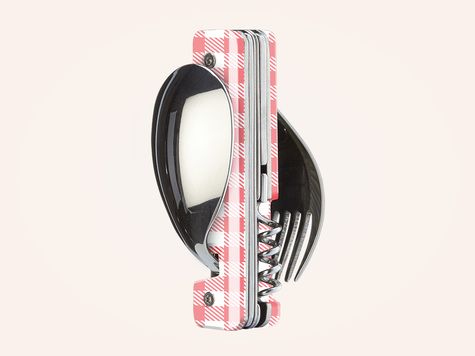 Couverts multifonction 13:25, Vichy rose