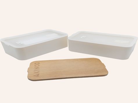 Bento + Lunch bag 11:58, Blanc / Bleu jeans