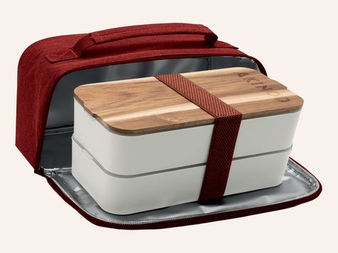 Bento + Lunch bag 11:58, White / Terracotta