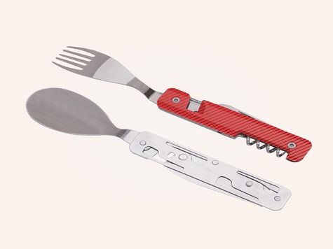 Multifonction Utensils 13:25, Red aluminum