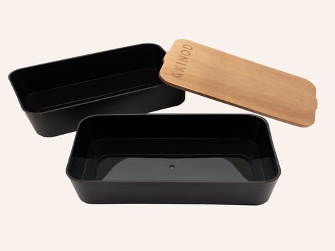 Bento + Lunch bag 11:58, Noir / Gris chiné