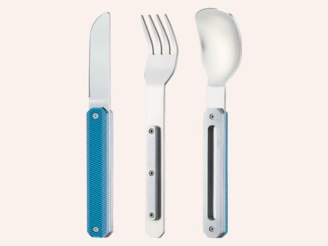 Utensils 12:34, Lagoon blue aluminum