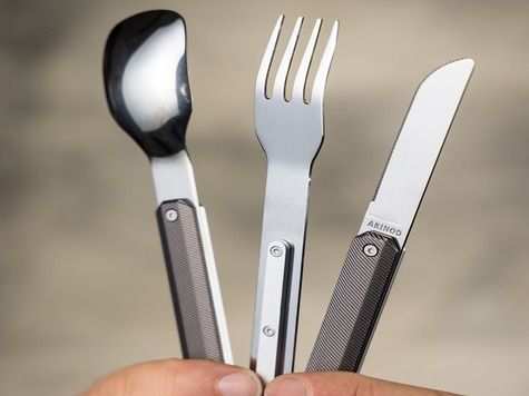 Feststehendes Besteck 12h34, Aluminium dunkelgrau