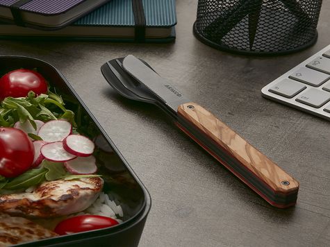 Utensils 12:34, Titanium, Olive wood